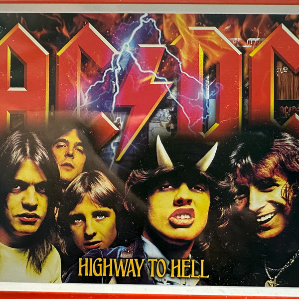 AC/DC Black Tolex Tin Lunchbox - Highway to Hell
