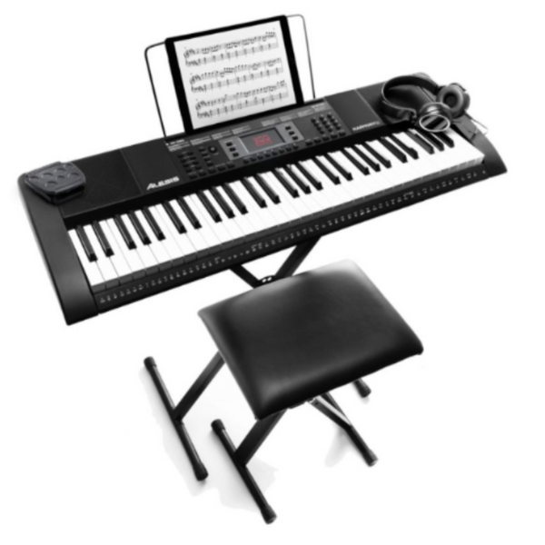 Alesis 61KEY PORTABLE KEYBOARD W ACCESSORIES , STAND AND BENCH