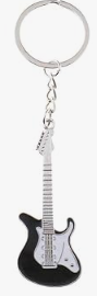 Electric Guitar Keychain / Keyring - Black Strat Style