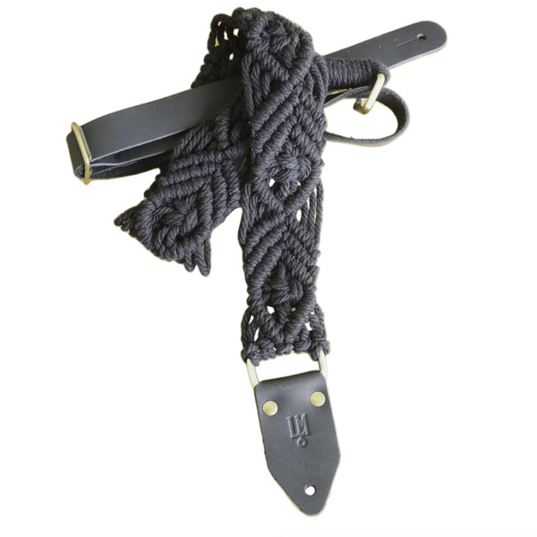 LM Byron Bay Series Black Macrame Strap with Leather Straps