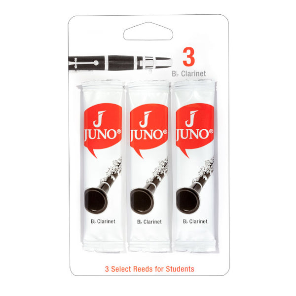 Juno B Flat Clarinet Reeds - Grade 2.0 - Card of 3