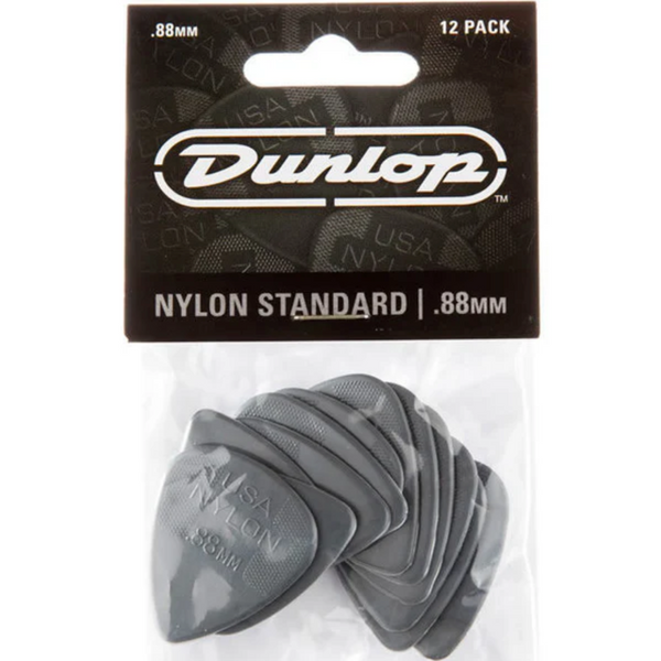 DUNLOP Nylon Picks - Dark Grey 0.88mm (Pack of 12)