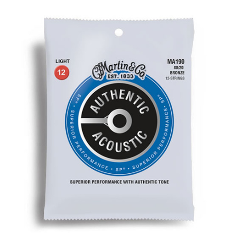 Martin & Co 12-String Acoustic Guitar Strings - Light 12-54