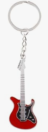 Electric Guitar Keychain / Keyring - Red Strat Style
