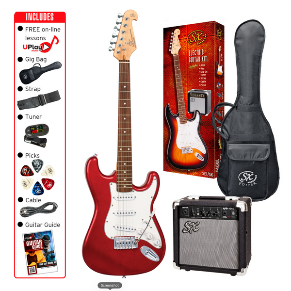 SX Electric Guitar Package - Candy Apple Red