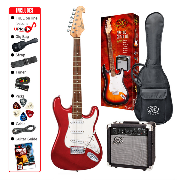 SX Electric Guitar Package - Candy Apple Red