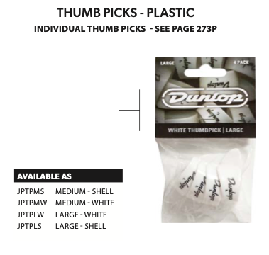 DUNLOP Thumb Picks Large White