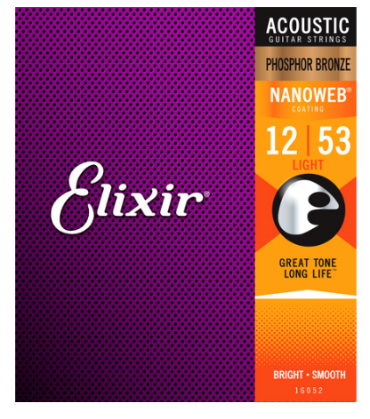 Elixir Acoustic Guitar Strings - 12-53 Light (Phosphor)