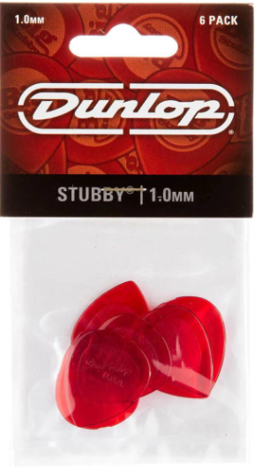 DUNLOP Stubby Guitar Picks, 1.0mm Guitar Pick Players pack Qty 6