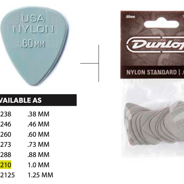 DUNLOP  Nylon Standard, 1.00mm, 12Players Pack