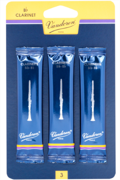 Vandoren Clarinet Reeds - Grade 3.0 (Card of 3)
