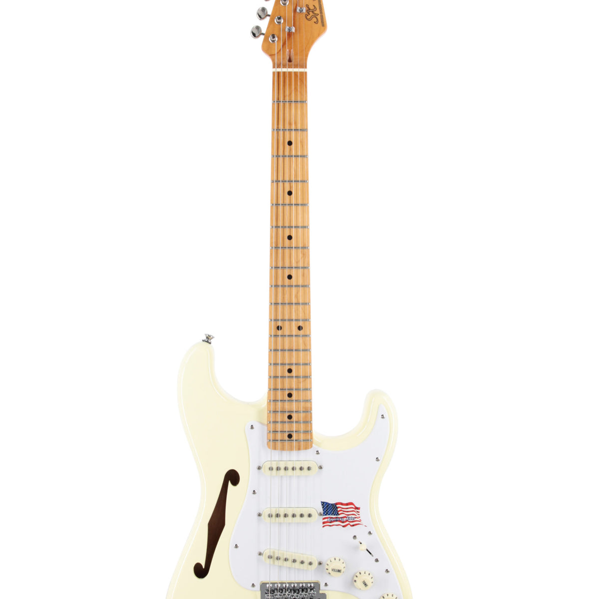 Alder Series Electric Guitar - white with F-Hole