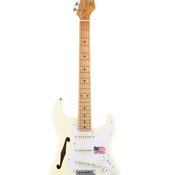Alder Series Electric Guitar - white with F-Hole