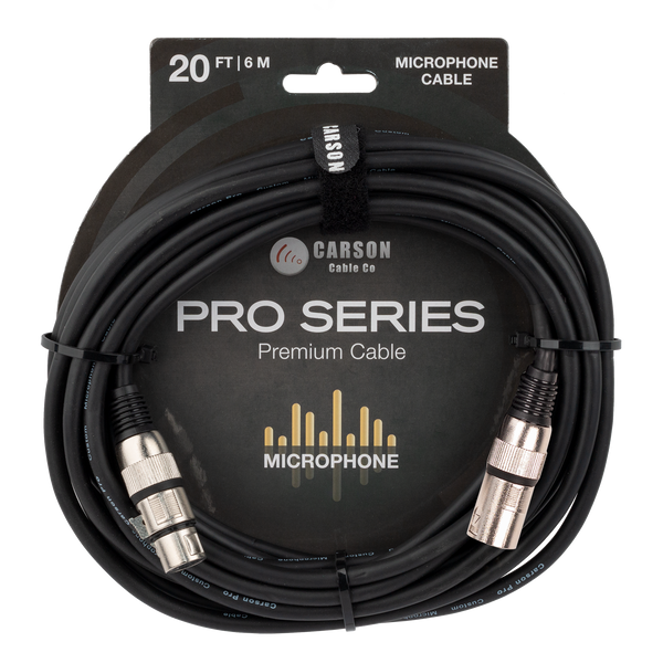 Carson 20 ft Microphone Cable XLR-F to XLR-M