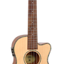 Baritone electric acoustic cutaway ukulele.