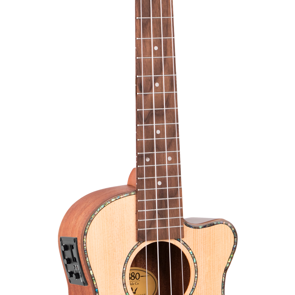 Tenor electric acoustic cutaway ukulele spruce top