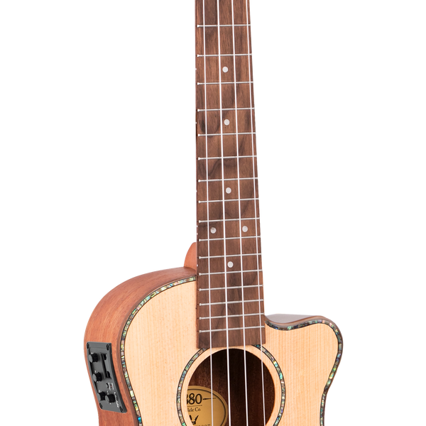 Tenor electric acoustic cutaway ukulele spruce top