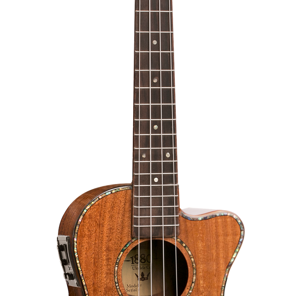 Tenor electric acoustic cutaway ukulele solid koa top