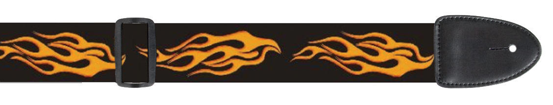 Poly Guitar Strap - Flames design
