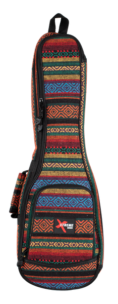 Concert ukulele bag - multicoloured weave pattern