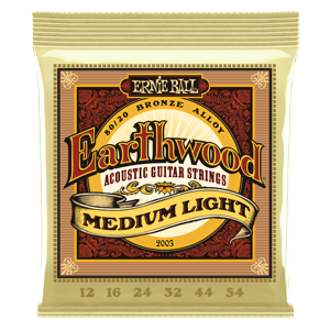 Ernie Ball Earthwood Acoustic Guitar Strings: Medium Light 12-54 (Bronze)