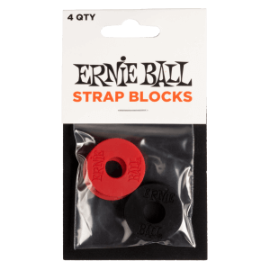 Ernie Ball Strap Blocks 4-Pack - Black and Red