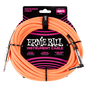 Ernie Ball 3m Braided Straight / Angle Cable, Neon Orange