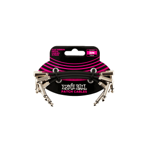 Ernie Ball 3” Flat Ribbon Patch Cable 3-Pack