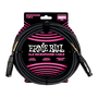 Ernie Ball 20ft Male Female XLR Microphone Cable Black