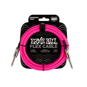 Ernie Ball Flex Instrument Cable Straight/Straight 10ft - Pink