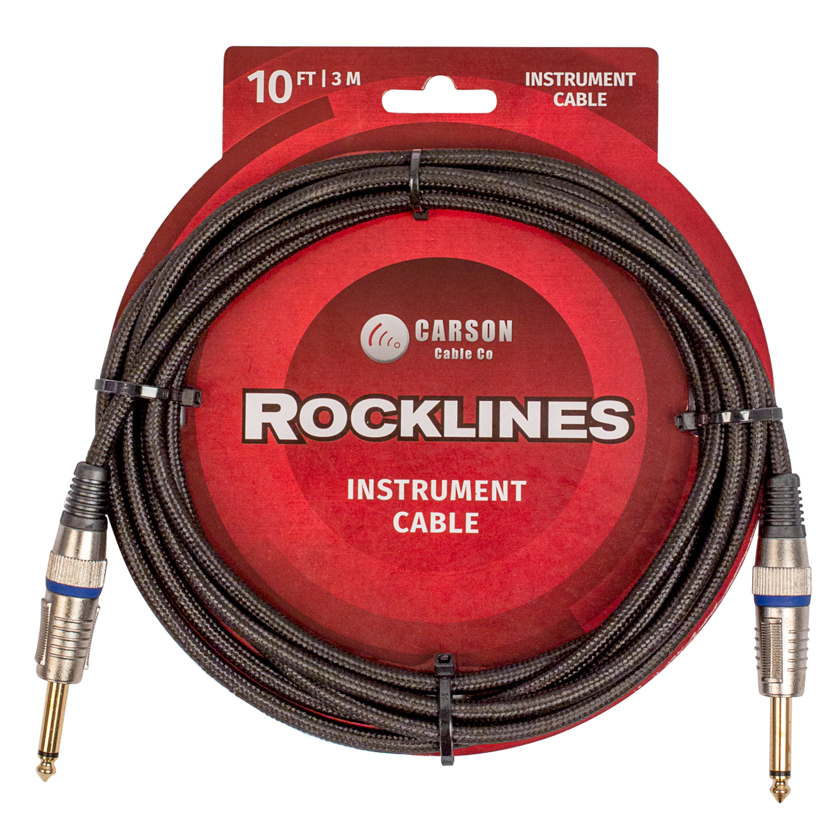 Carson Rocklines 10 ft Noiseless Instrument Cable - Black
