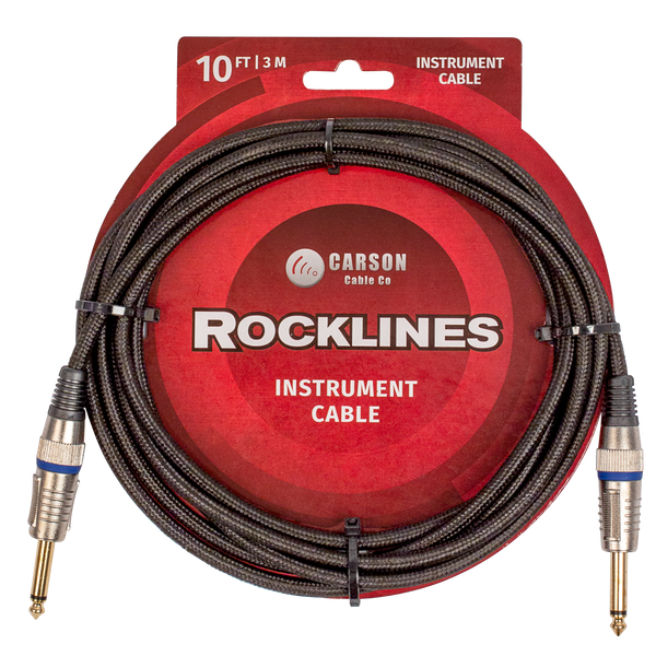 Carson Rocklines 10 ft Noiseless Instrument Cable - Black