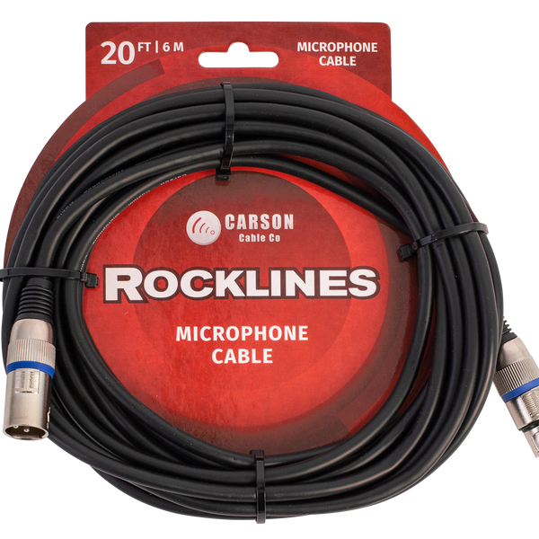 Carson 20 ft Microphone / Audio Cable XLR-F to XLR-M