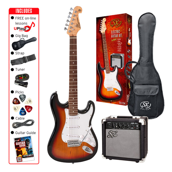 Electric Guitar & Amplifier Package - 4/4 size - 3 tone sunburst