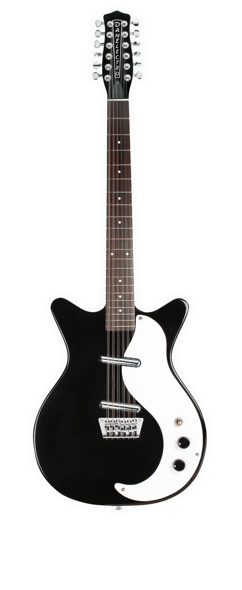 Danelectro 12-String Electric Guitar - Black, Double Cutaway
