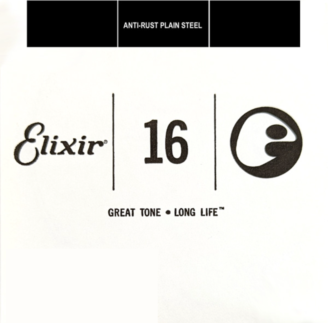 Elixir Acoustic/Electric Individual Guitar String - Plain Steel .016