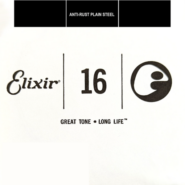 Elixir Acoustic/Electric Individual Guitar String - Plain Steel .016