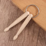 Miniature Wooden Drum Sticks Keychain