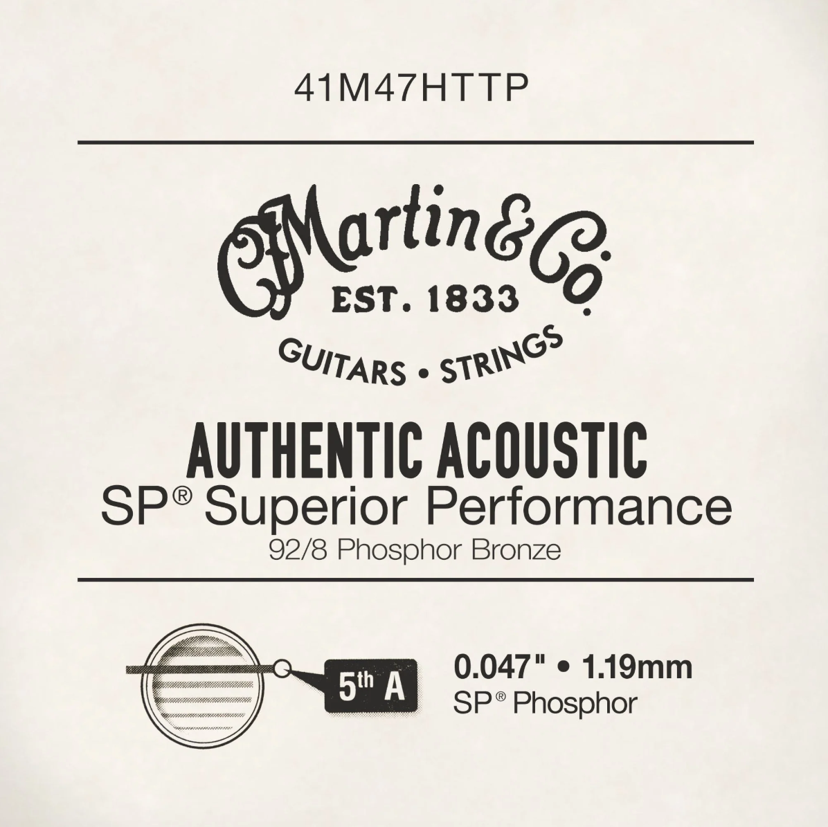 Martin & Co Acoustic Guitar Single String - Phosphor Bronze .047