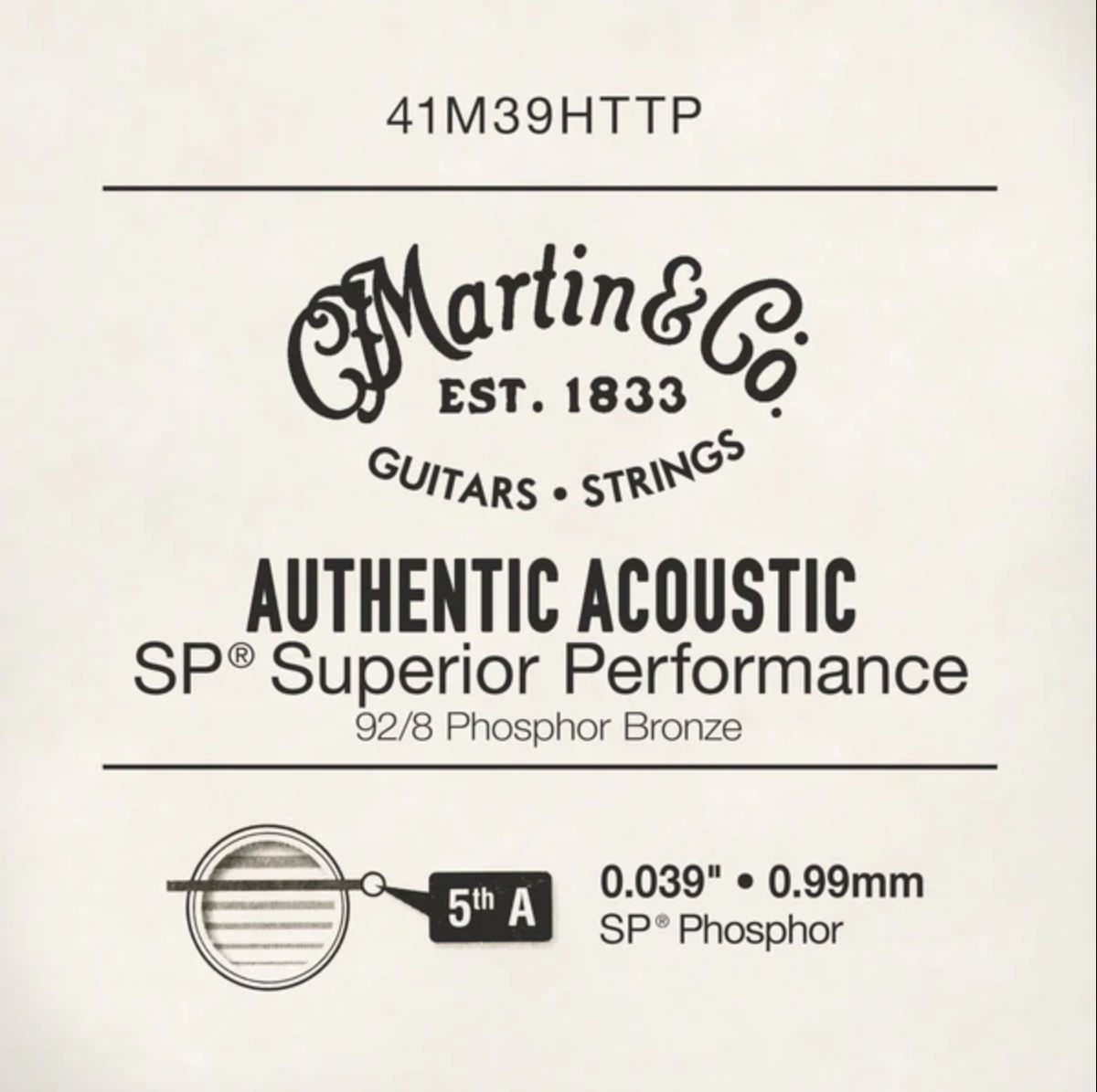 Martin & Co Acoustic Guitar Single String - Phosphor Bronze .039