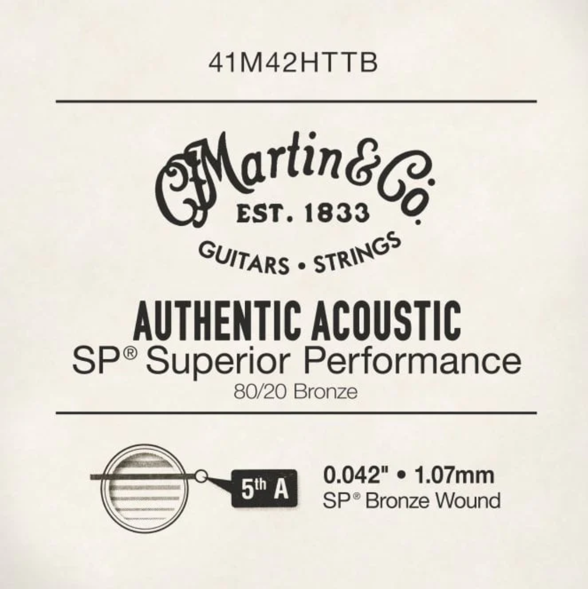 Martin & Co Acoustic Guitar Single String - Phosphor Bronze .042