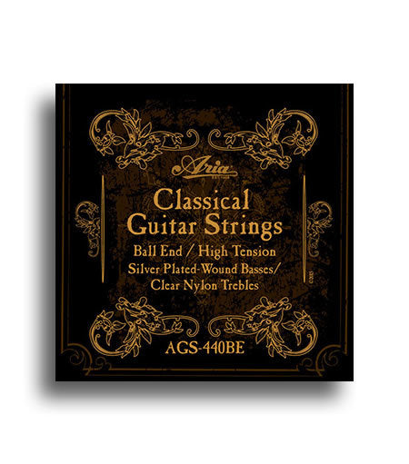 Aria Classical Nylon/Silver Ball End Strings (High Tension)