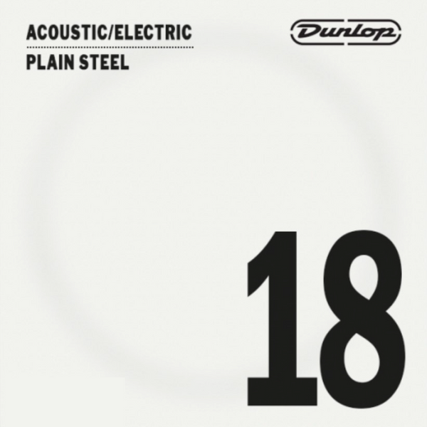 Dunlop Acoustic/Electric Guitar Single String - Plain Steel .018