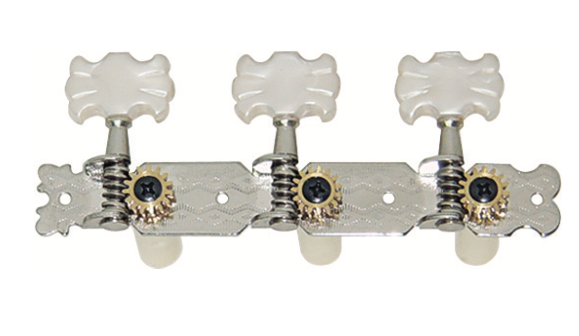 Classical Guitar Machine Heads - DR. PARTS - 35mm nickel plated Ornate Pegs