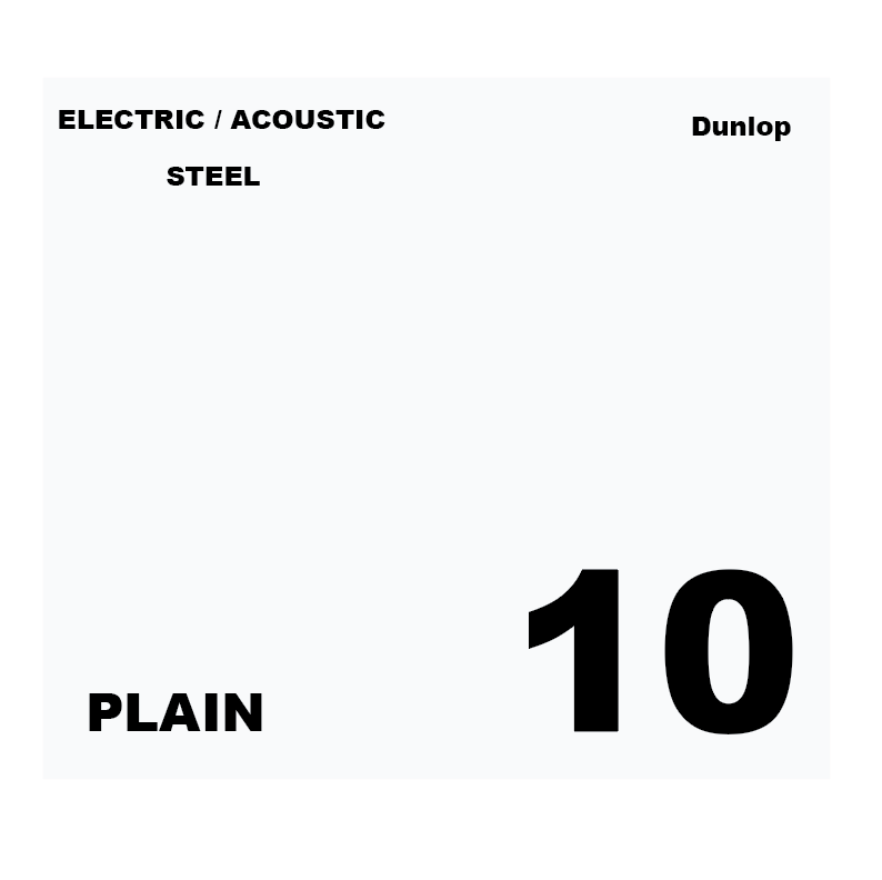 Dunlop Individual Guitar String - Plain Steel Single - 010