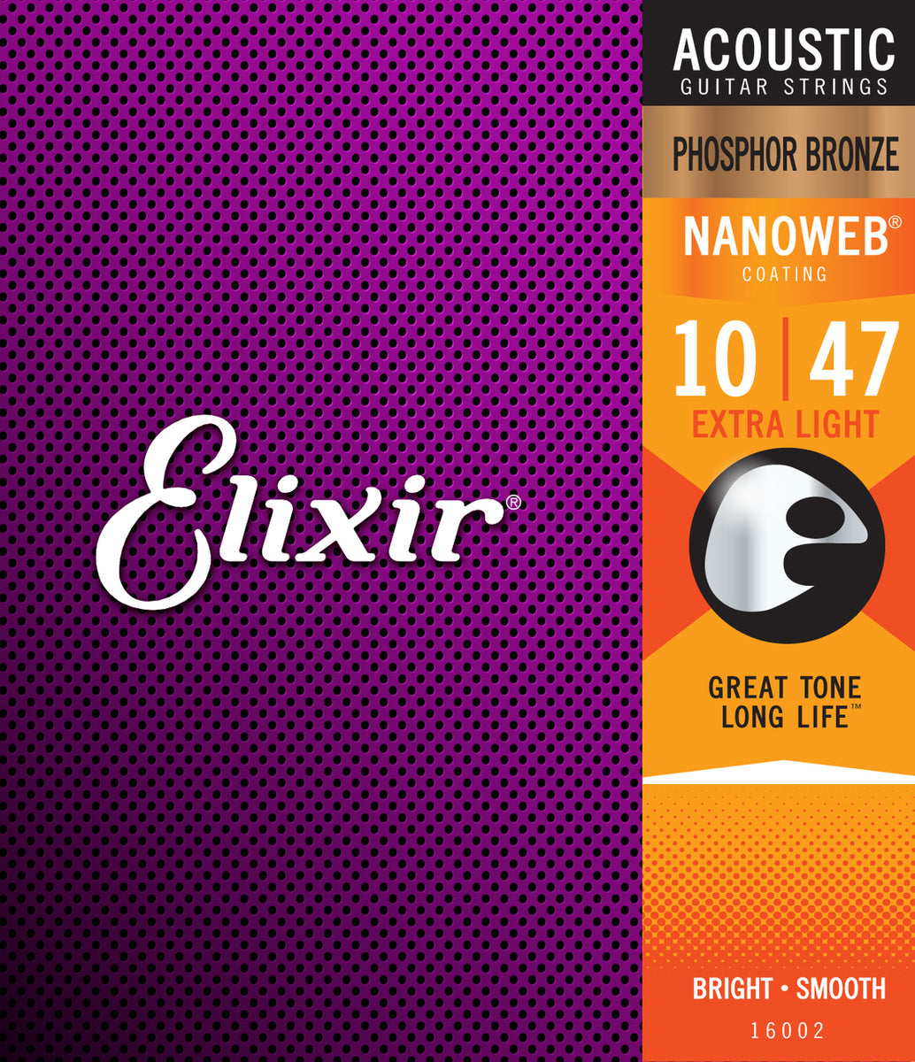 Elixir 16002 Nanoweb Guitar Strings Extra Light 10-47