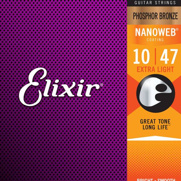 Elixir 16002 Nanoweb Guitar Strings Extra Light 10-47