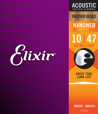 Elixir Acoustic Guitar Strings - 10-47 Extra Light (Phosphor)