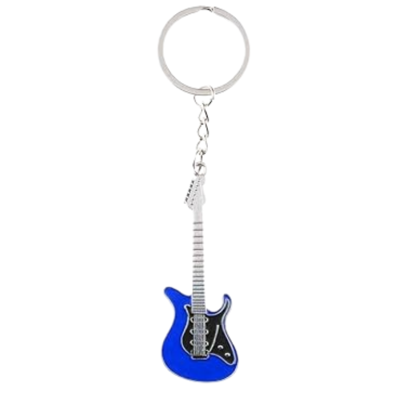 Electric Guitar Keychain / Keyring - Blue Strat Style