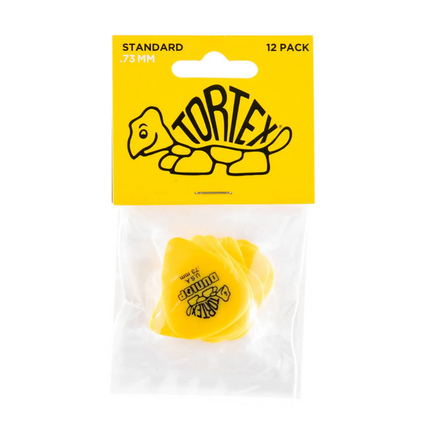 DUNLOP Tortex Guitar Picks - Yellow .73mm (Pack of 12)